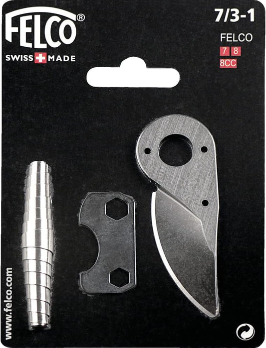 Felco Hand Pruner Replacement Kit (7/3-1) - Spare Blade, Spring, & Adjustment Key for Garden Shears & Clippers